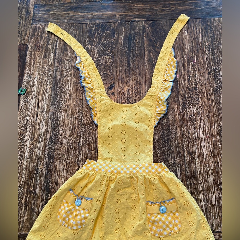 Matilda Jane Yellow Eyelet Skirt with Gingham Accents